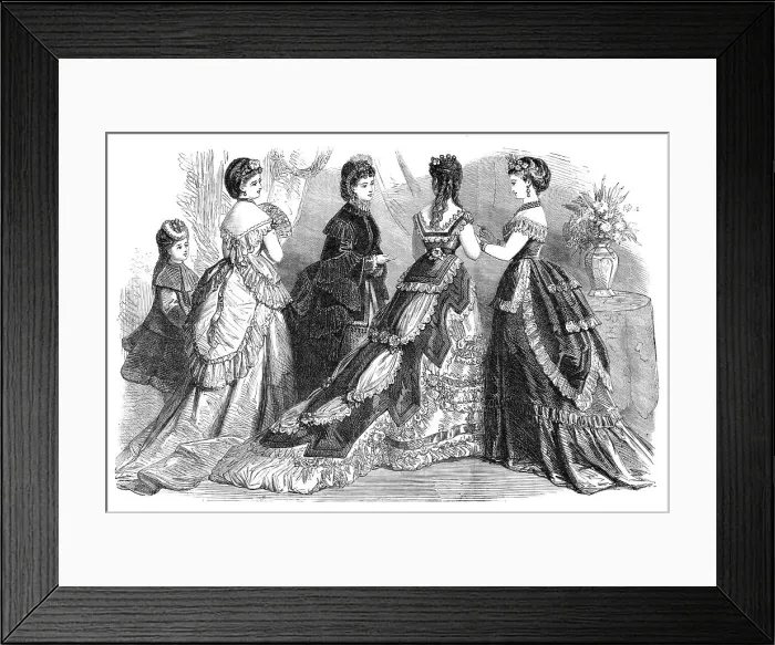 Framed Print : Paris fashions for February, 1870. Creator: Unknown Framed Print : Paris fashions for February, 1870. Creator: Unknown