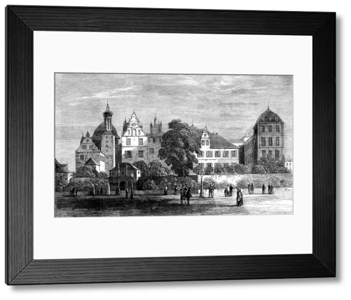Framed Print : The Schloss (or Grand Ducal Palace) at Darmstadt, 1862. Creator: Unknown Framed Print : The Schloss (or Grand Ducal Palace) at Darmstadt, 1862. Creator: Unknown