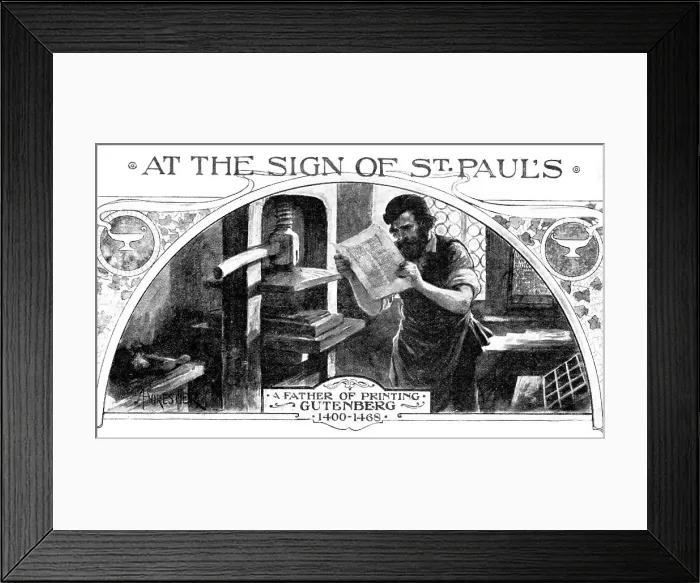 Framed Print : A father of printing: Gutenberg - 1400-1468, 1909. Creator: Unknown Framed Print : A father of printing: Gutenberg - 1400-1468, 1909. Creator: Unknown