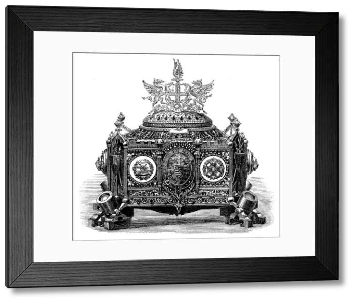 Framed Print : Casket presented to Prince Arthur with the Freedom of the City of London, 1871. Creator: Unknown Framed Print : Casket presented to Prince Arthur with the Freedom of the City of London, 1871. Creator: Unknown