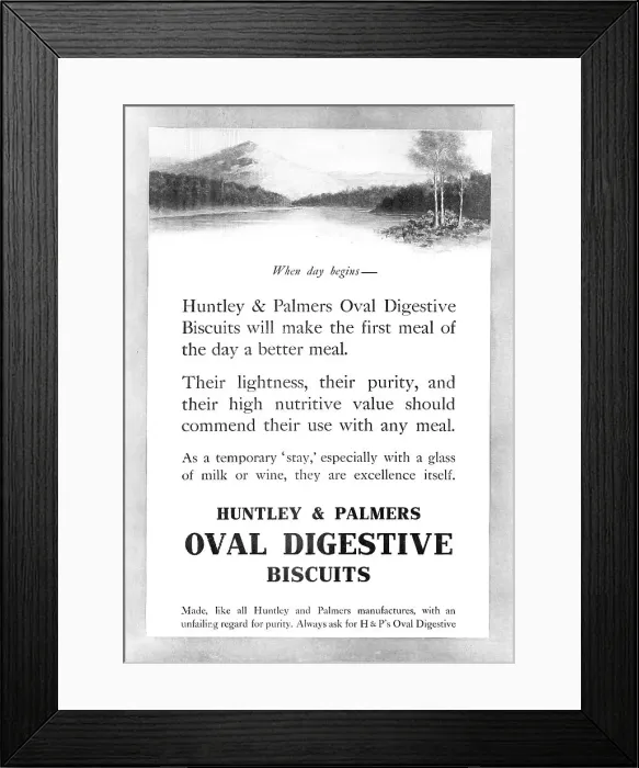 Framed Print : Huntley & Palmers Oval Digestive Biscuits, 1909. Creator: Unknown