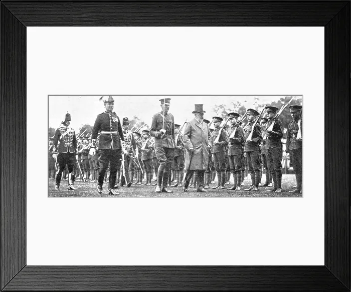 Framed Print : The King at Rugby School - officers training corps, 1909. Creator: Montague Dixon Framed Print : The King at Rugby School - officers training corps, 1909. Creator: Montague Dixon