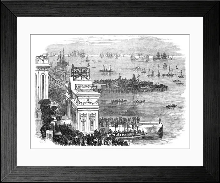 Framed Print : The Duke of Edinburgh in China: landing of the Prince at Hong-Kong, 1870. Creator: Unknown Framed Print : The Duke of Edinburgh in China: landing of the Prince at Hong-Kong, 1870. Creator: Unknown