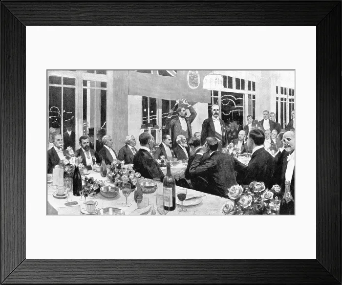 Framed Print : Lord Grey replying to the toast of the evening at the Dominion Day Banquet at the White City, 1909. Creator: Amedee Forestier Framed Print : Lord Grey replying to the toast of the evening at the Dominion Day Banquet at the White City, 1909. Creator: Amedee Forestier