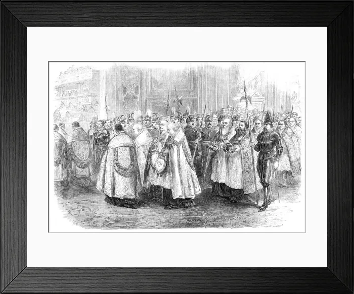 Framed Print : Ecclesiastical Council at Rome: procession of bishops entering the council chamber, 1870. Creator: Unknown Framed Print : Ecclesiastical Council at Rome: procession of bishops entering the council chamber, 1870. Creator: Unknown