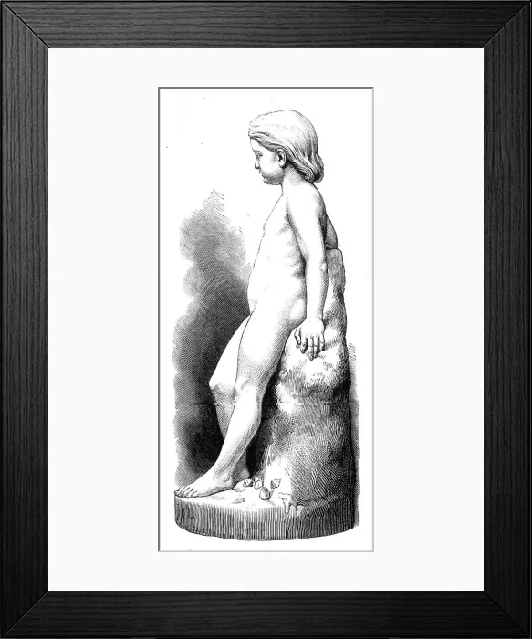 Framed Print : On The Sea Shore, by J. D. Crittenden, 1870. Creator: Unknown Framed Print : On The Sea Shore, by J. D. Crittenden, 1870. Creator: Unknown