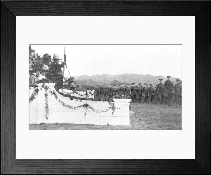 Framed Print : The King reviewing the West Lancashire Territorial Division: the march past, 1909. Creator: Sport & General Framed Print : The King reviewing the West Lancashire Territorial Division: the march past, 1909. Creator: Sport & General