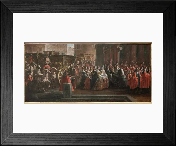 Framed Print : The bishop and clergy of Parma pay homage to Elisabetta Farnese at the door of the... 1715-1717. Creator: Spolverini (Mercanti); Ilario Giacinto (1657-1734) Framed Print : The bishop and clergy of Parma pay homage to Elisabetta Farnese at the door of the... 1715-1717. Creator: Spolverini (Mercanti); Ilario Giacinto (1657-1734)