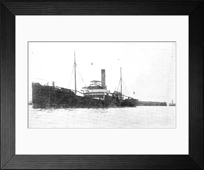 Framed Print : Arrested in the Downs: the Belgian steamer Prince Charles de Belgique, 1909. Creator: Barratt Framed Print : Arrested in the Downs: the Belgian steamer Prince Charles de Belgique, 1909. Creator: Barratt