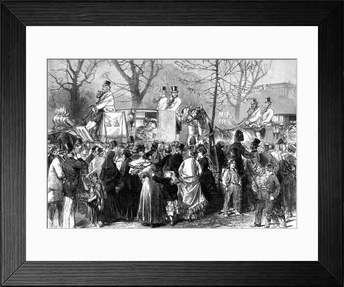 Framed Print : The Mall, St. James's Park, on a drawingroom day, 1870. Creator: C. R Framed Print : The Mall, St. James's Park, on a drawingroom day, 1870. Creator: C. R
