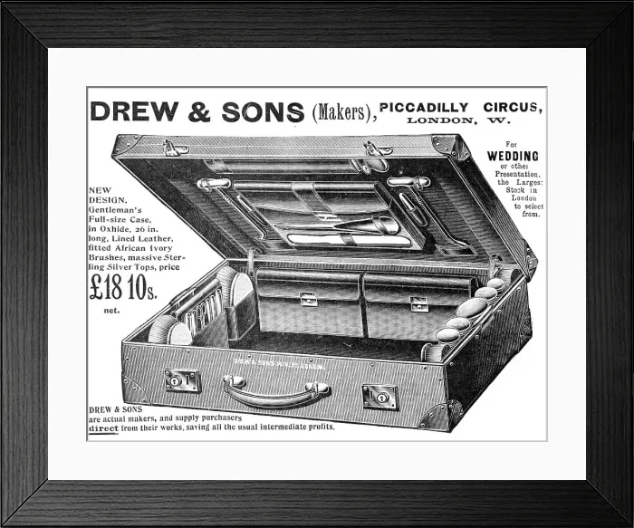 Framed Print : Drew & Sons (Makers), Piccadilly Circus, London, W. 1909. Creator: Unknown Framed Print : Drew & Sons (Makers), Piccadilly Circus, London, W. 1909. Creator: Unknown
