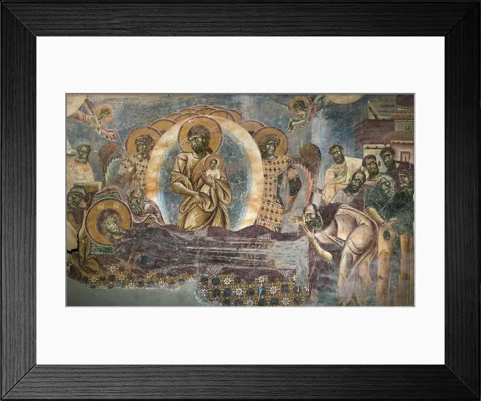 Framed Print : The Dormition of the Virgin, 12th century. Creator: Byzantine Master () Framed Print : The Dormition of the Virgin, 12th century. Creator: Byzantine Master ()