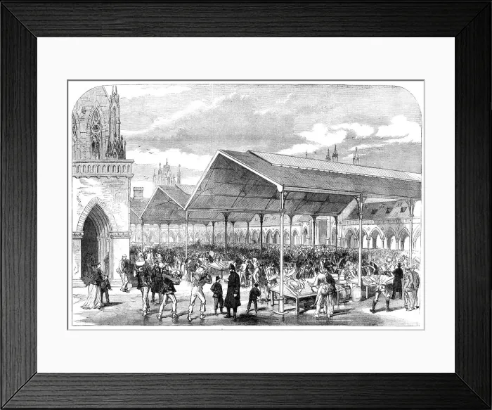 Framed Print : Opening of Columbia Fish Market Bethnal-Green, 1870. Creator: Unknown Framed Print : Opening of Columbia Fish Market Bethnal-Green, 1870. Creator: Unknown