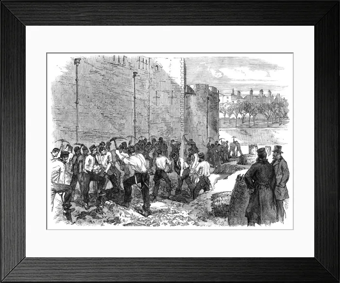 Framed Print : Spade drill at the Tower, 1870. Creator: Unknown Framed Print : Spade drill at the Tower, 1870. Creator: Unknown