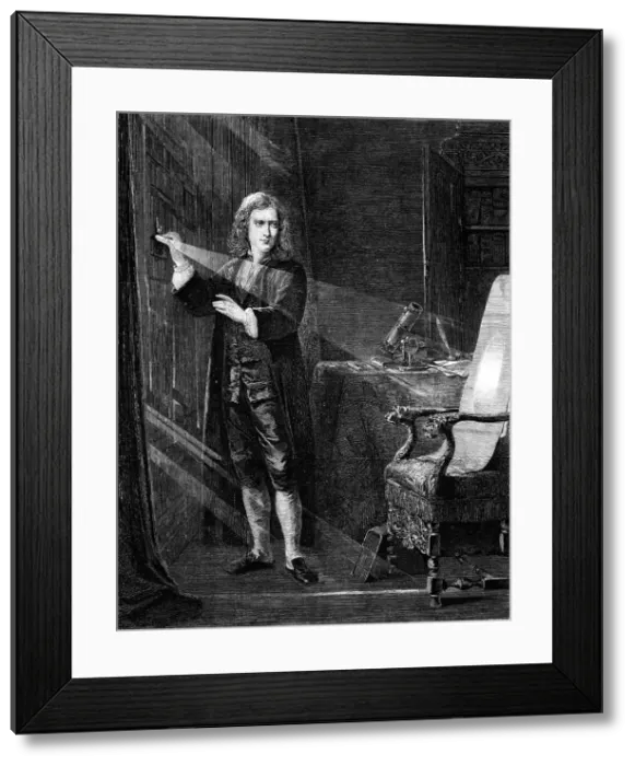 Framed Print : Newton Investigating Light, by J. A. Houston, R.S.A. 1870. Creator: Robert Loudan Framed Print : Newton Investigating Light, by J. A. Houston, R.S.A. 1870. Creator: Robert Loudan