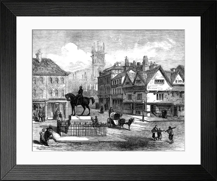 Framed Print : Queen-Square, Wolverhampton, with statue of the late Prince Consort, 1871. Creator: Unknown Framed Print : Queen-Square, Wolverhampton, with statue of the late Prince Consort, 1871. Creator: Unknown