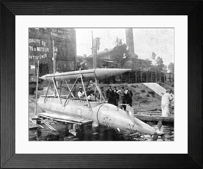 Framed Print : A £3000 war-ship destroyer that is steered by wireless'; the Gabet Torpedo-craft, 1909. Creator: Topical Press Agency Framed Print : A £3000 war-ship destroyer that is steered by wireless'; the Gabet Torpedo-craft, 1909. Creator: Topical Press Agency