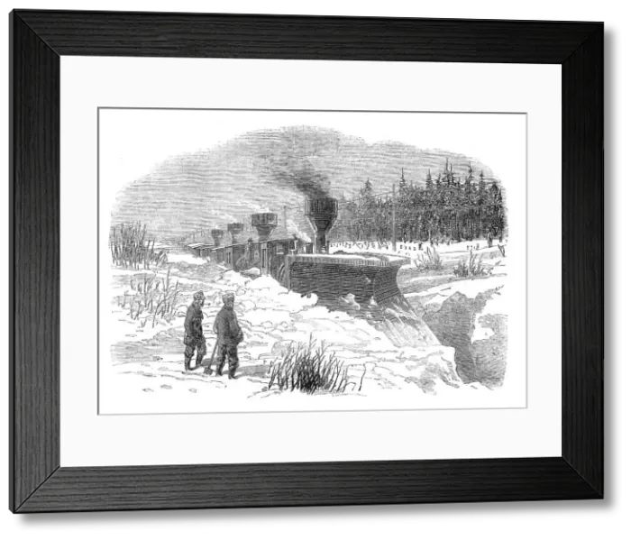 Framed Print : Snow-Plough on the Grand Trunk Railway of Canada, 1870. Creator: Unknown Framed Print : Snow-Plough on the Grand Trunk Railway of Canada, 1870. Creator: Unknown