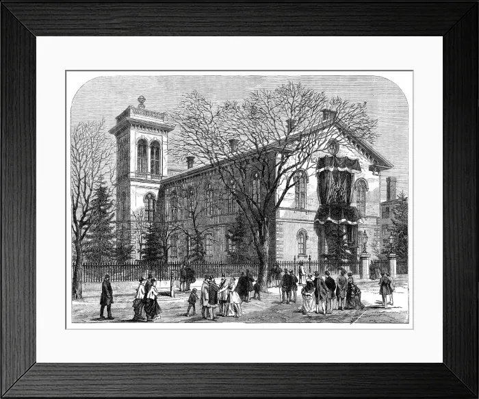 Framed Print : The Peabody Institute, Peabody, Massachusetts, 1870. Creator: Unknown Framed Print : The Peabody Institute, Peabody, Massachusetts, 1870. Creator: Unknown