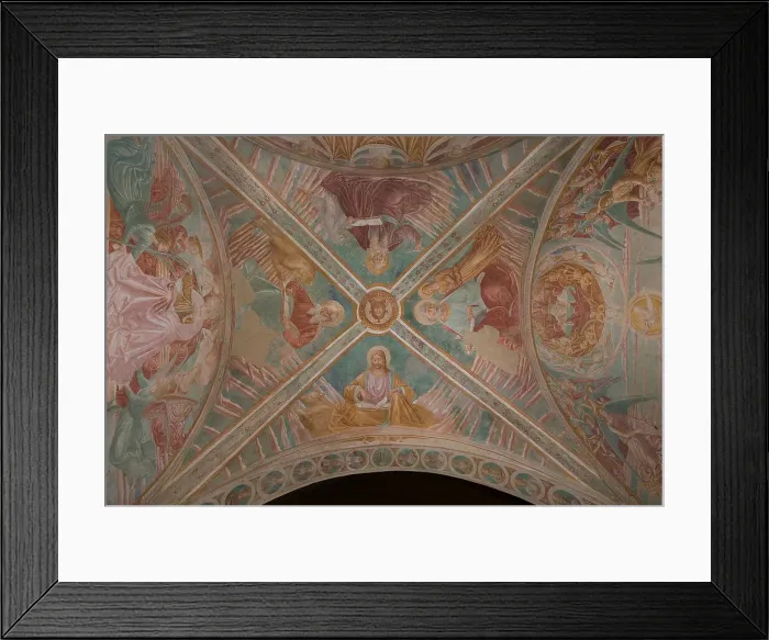 Framed Print : Blessing Jesus and the Four Evangelists (Tabernacle of the Madonna delle Tosse), 1484. Creator: Gozzoli; Benozzo (ca 1420-1497) Framed Print : Blessing Jesus and the Four Evangelists (Tabernacle of the Madonna delle Tosse), 1484. Creator: Gozzoli; Benozzo (ca 1420-1497)