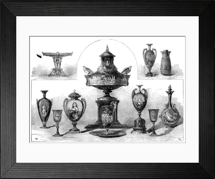 Framed Print : Worcester porcelain in the International Exhibition, 1871. Creator: Unknown Framed Print : Worcester porcelain in the International Exhibition, 1871. Creator: Unknown