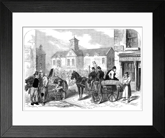 Framed Print : Sketches from Ireland: a Westmeath gentleman farmer attending Mullingar Market, 1870. Creator: Unknown Framed Print : Sketches from Ireland: a Westmeath gentleman farmer attending Mullingar Market, 1870. Creator: Unknown