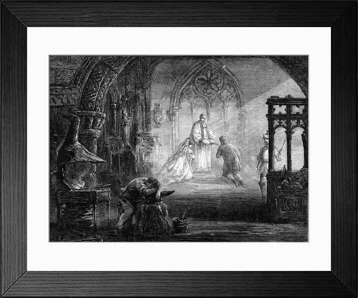 Framed Print : Scene from Free Labour, at the Adelphi Theatre, 1870. Creator: Unknown Framed Print : Scene from Free Labour, at the Adelphi Theatre, 1870. Creator: Unknown