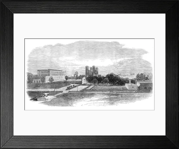 Framed Print : Fort Church and South Barracks, Calcutta, 1870. Creator: Unknown Framed Print : Fort Church and South Barracks, Calcutta, 1870. Creator: Unknown