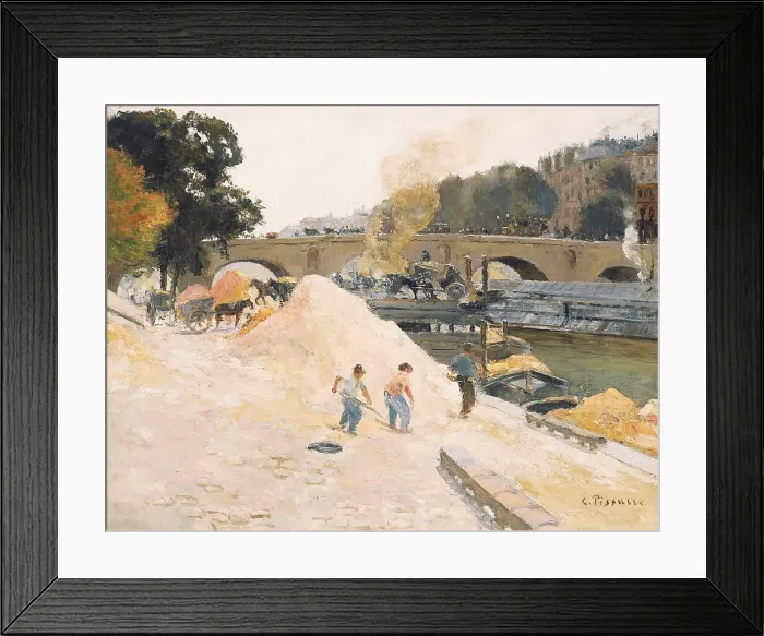 Framed Print : Le Pont-Marie vu depuis le quai d'Anjou, 1875. Creator: Pissarro; Camille (1830-1903) Framed Print : Le Pont-Marie vu depuis le quai d'Anjou, 1875. Creator: Pissarro; Camille (1830-1903)