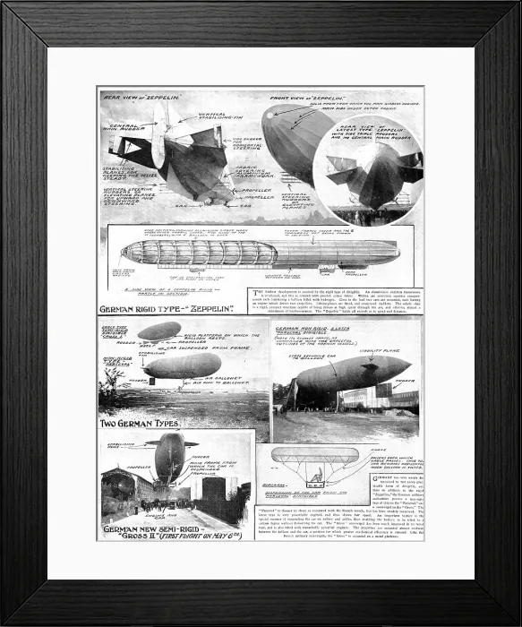 Framed Print : Rigid Or Non-Rigid?: The Great War-Ships Of The Air, 1909. Creator: Unknown Framed Print : Rigid Or Non-Rigid?: The Great War-Ships Of The Air, 1909. Creator: Unknown