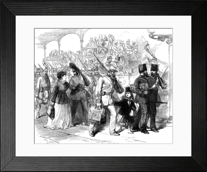 Framed Print : The Easter Volunteer Review: early arrivals at Brighton, 1870. Creator: Unknown Framed Print : The Easter Volunteer Review: early arrivals at Brighton, 1870. Creator: Unknown