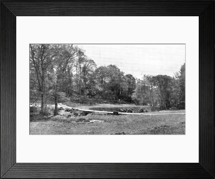 Framed Print : Golf near the scene of Gray's Elegy': the seventh green of the new Stoke Poges golf course, 1909. Creator: Unknown Framed Print : Golf near the scene of Gray's Elegy': the seventh green of the new Stoke Poges golf course, 1909. Creator: Unknown