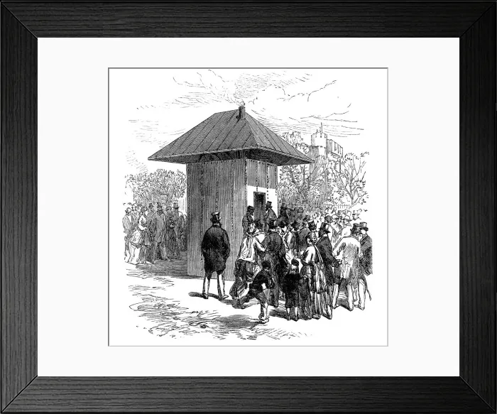 Framed Print : The Thames Subway at Tower-Hill: entrance to tunnel, 1870. Creator: Unknown Framed Print : The Thames Subway at Tower-Hill: entrance to tunnel, 1870. Creator: Unknown
