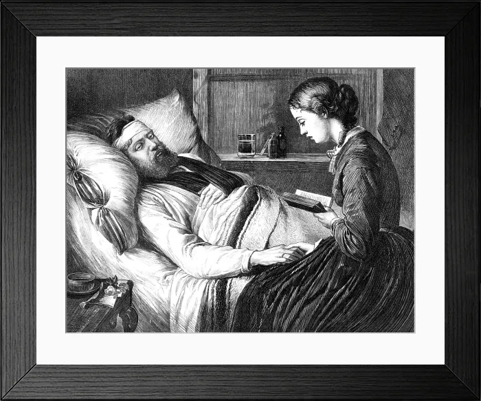 Framed Print : A Wounded Danish Soldier and his Betrothed, by Madame Jerichau, 1870. Creator: Unknown Framed Print : A Wounded Danish Soldier and his Betrothed, by Madame Jerichau, 1870. Creator: Unknown