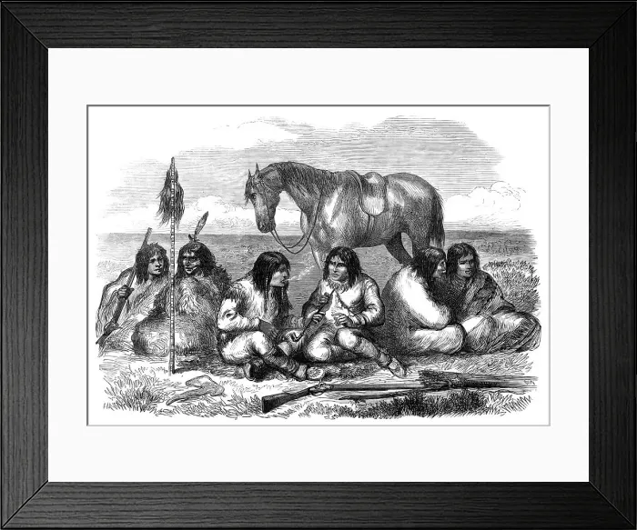Framed Print : The Red River Expedition in North America: the Prairie Crees, 1870. Creator: Unknown Framed Print : The Red River Expedition in North America: the Prairie Crees, 1870. Creator: Unknown