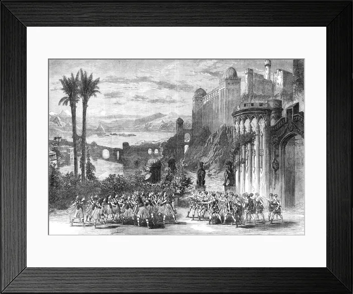 Framed Print : Scene in The Yellow Dwarf, at Covent Garden Theatre, 1870. Creator: Unknown Framed Print : Scene in The Yellow Dwarf, at Covent Garden Theatre, 1870. Creator: Unknown