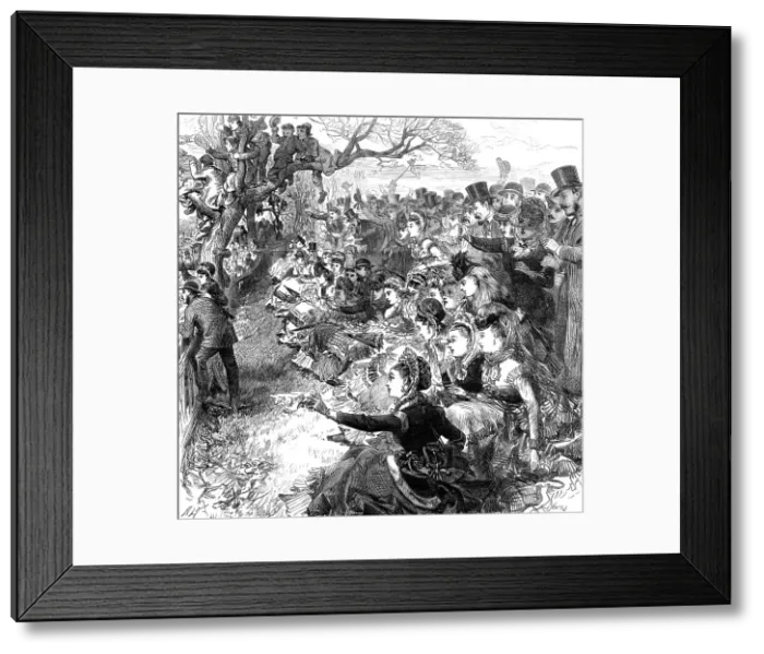 Framed Print : The Universities Boat-Race: Well Done, Light Blue!, 1870. Creator: Unknown Framed Print : The Universities Boat-Race: Well Done, Light Blue!, 1870. Creator: Unknown