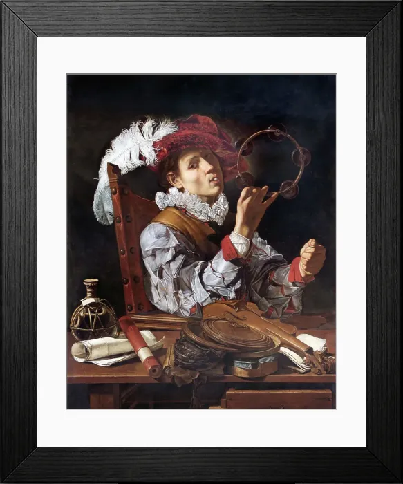 Framed Print : Maker of Musical Instruments, c1610. Creator: Boneri (Cecco del Caravaggio); Francesco (um 1589-um 1620) Framed Print : Maker of Musical Instruments, c1610. Creator: Boneri (Cecco del Caravaggio); Francesco (um 1589-um 1620)