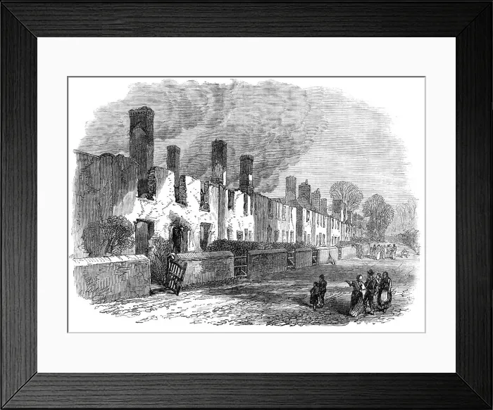 Framed Print : Ruins of Broadclist, a village near Exeter, after the fire, 1870. Creator: Unknown Framed Print : Ruins of Broadclist, a village near Exeter, after the fire, 1870. Creator: Unknown