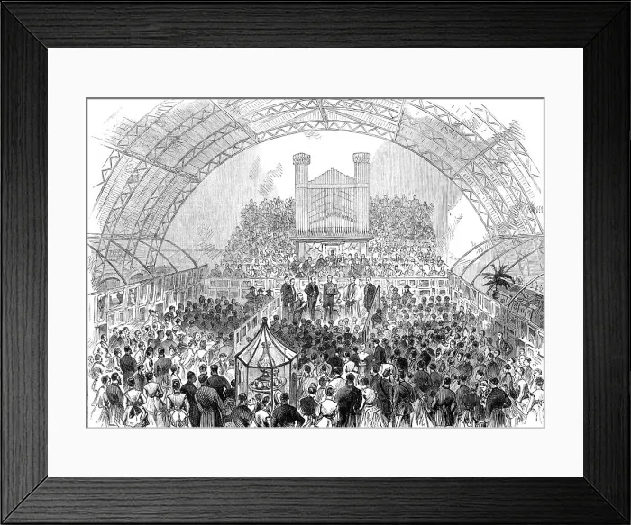 Framed Print : Opening of the Derby Fine-Arts and Industrial Exhibition, 1870. Creator: Unknown Framed Print : Opening of the Derby Fine-Arts and Industrial Exhibition, 1870. Creator: Unknown