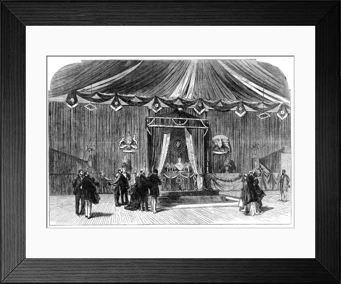 Framed Print : Funeral of Mr. Peabody in America: the City Hall, Portland, Maine, 1870. Creator: Unknown Framed Print : Funeral of Mr. Peabody in America: the City Hall, Portland, Maine, 1870. Creator: Unknown