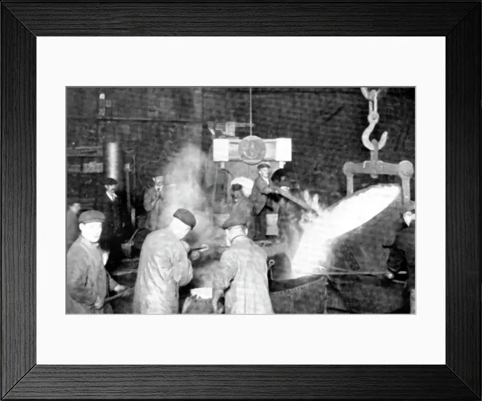Framed Print : Casting a steam-engine Corliss cylinder - 62 inches in diameter, 6-feet stroke, 1909. Creator: Unknown