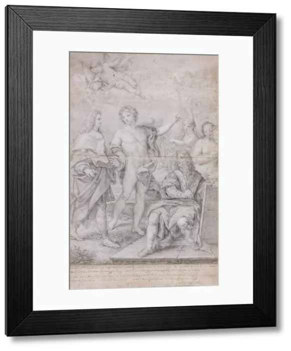 Framed Print : Temple of Virtue. Apotheosis of Nicolò Maria Pallavicino, c1695. Creator: Maratta; Carlo (1625-1713)