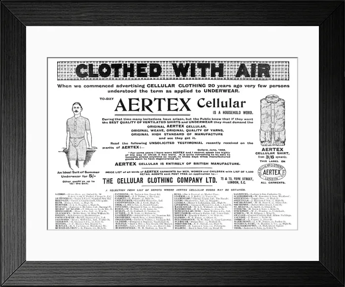 Framed Print : Clothed with air - Aertex Cellular, 1909. Creator: Unknown Framed Print : Clothed with air - Aertex Cellular, 1909. Creator: Unknown