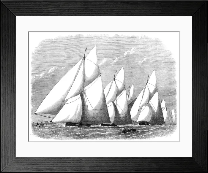 Framed Print : The Royal Thames Yacht Club: finish of the cutter-match, 1870. Creator: Unknown Framed Print : The Royal Thames Yacht Club: finish of the cutter-match, 1870. Creator: Unknown