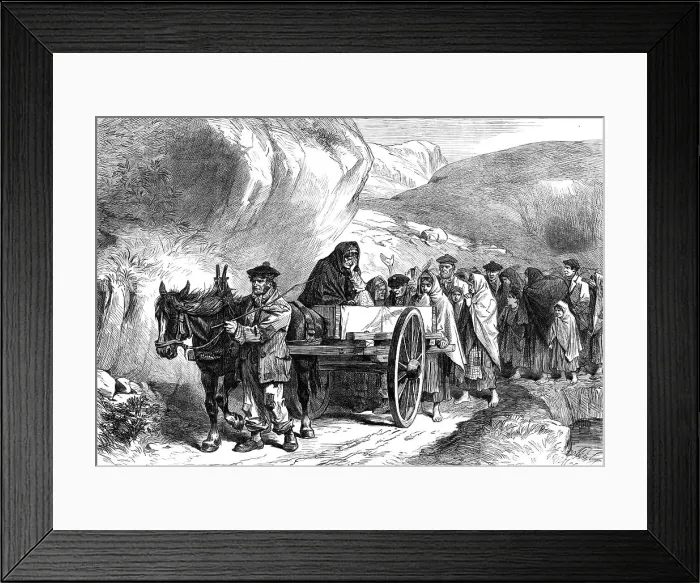 Framed Print : Sketches from Ireland: a funeral in Connemara, 1870. Creator: Unknown Framed Print : Sketches from Ireland: a funeral in Connemara, 1870. Creator: Unknown