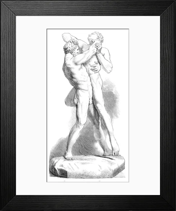 Framed Print : Royal Academy Prize for Sculpture; Hercules and Antaeus, by T. Brock, 1870. Creator: Unknown Framed Print : Royal Academy Prize for Sculpture; Hercules and Antaeus, by T. Brock, 1870. Creator: Unknown