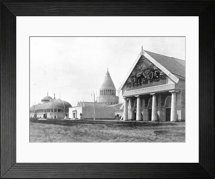 Framed Print : The White City on the Seashore: the Danish National Exhibition - Hall of Agriculture, 1909. Creator: Hermansen