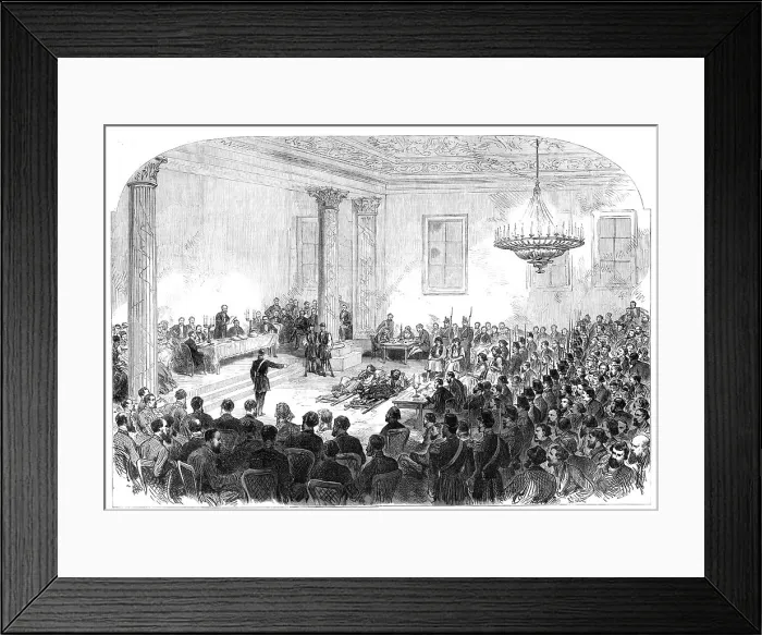 Framed Print : Trial of the Greek brigands at Athens, 1870. Creator: Unknown Framed Print : Trial of the Greek brigands at Athens, 1870. Creator: Unknown