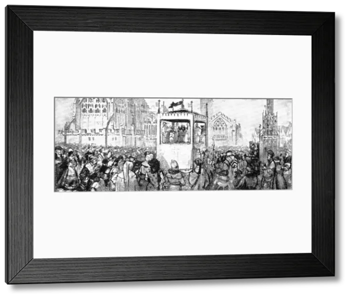Framed Print : A dramatic performance at Coventry early in the sixteenth century, 1909. Creator: Unknown Framed Print : A dramatic performance at Coventry early in the sixteenth century, 1909. Creator: Unknown
